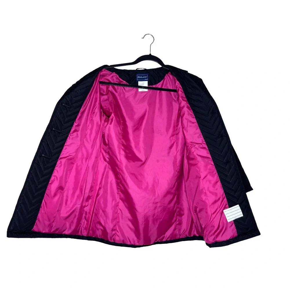 Rothschild Girls Quilted Coat Black Chevron‎ Pattern Size L 14 Winter Jacket